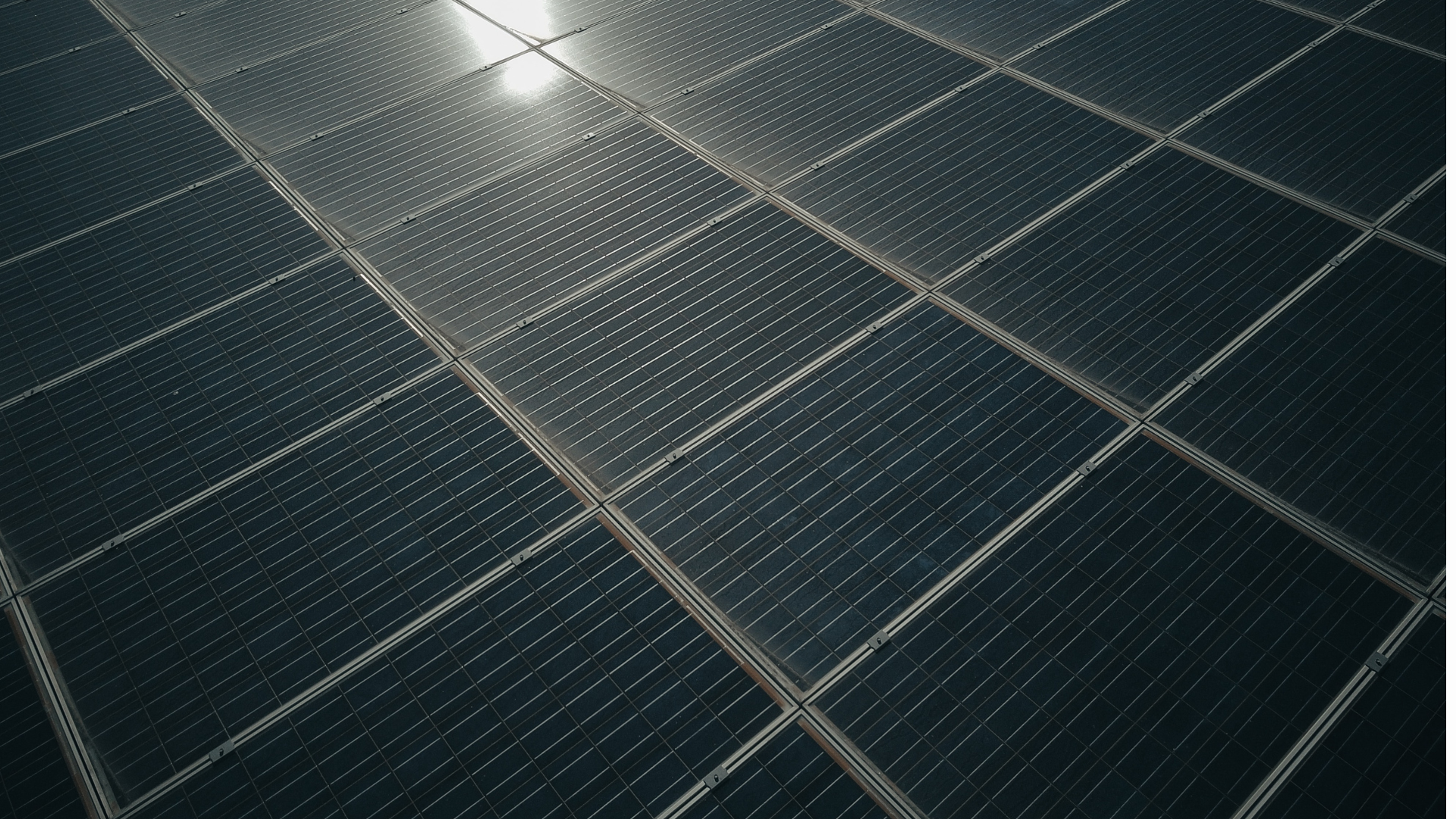 An image of Solar PV installed with sun rays reflected on top of them